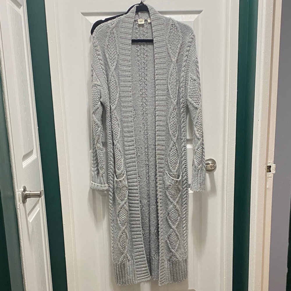 GAP Gray Knit Duster Cardigan